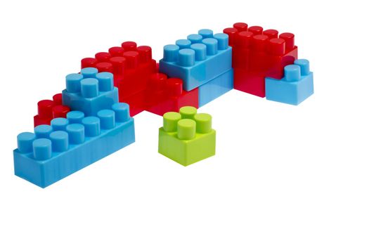 lego plastic toy blocks on white backgroud