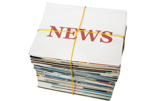 An image of big stack of newspapers