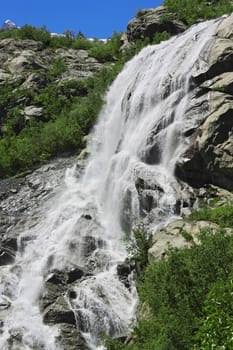 Alibek waterfall. Dombay mountains. The Northern Caucas