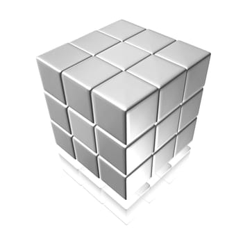 An abstract illustration of cubes on a white background