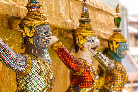 Giant stand around pagoda at wat phra kaew, Bangkok  Thailand