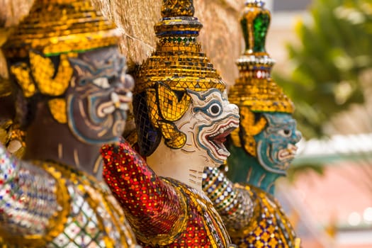 Giant stand around pagoda at wat phra kaew, Bangkok  Thailand