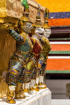 Giant stand around pagoda at wat phra kaew, Bangkok  Thailand