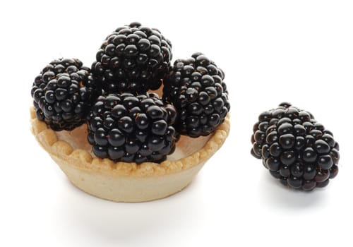 Cracker with Perfect Blackberries isolated on white background