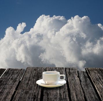 Drink hot coffee on the highest place