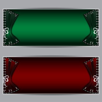 Green and red banners with corset and place for text