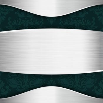 Silver and blue-green template with place for text