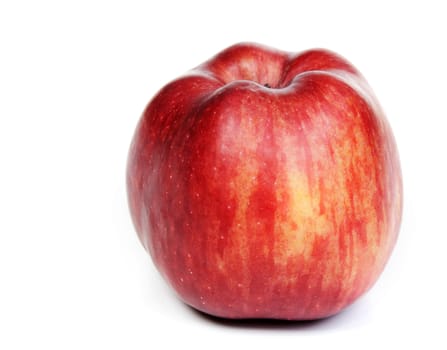 red ripe apple on a white background