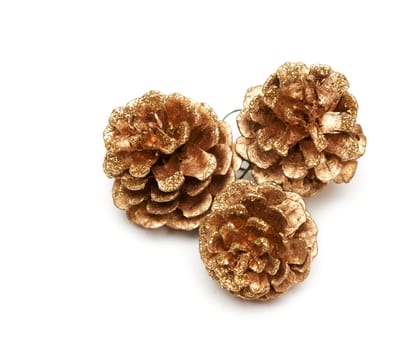 Christmas Tree gold bumps on a white background