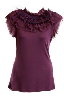 purple blouse in Women's feathers on a white background