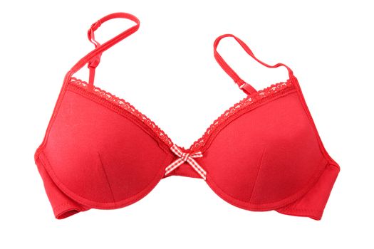 red bra with straps isolated on a white background