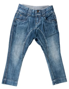 blue denim trousers isolated on white background