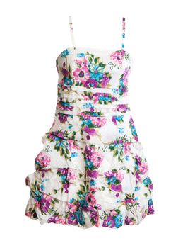 woman's dress with a floral pattern on a white background