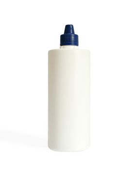 An image of a white little bottle with blue cap