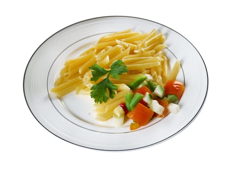 delicious macaroni pasta isolated  on white background 