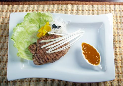 Grilled beef .Shallow depth-of-field.