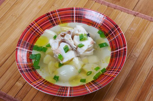 Ukha. Russian home  traditional fish soup.