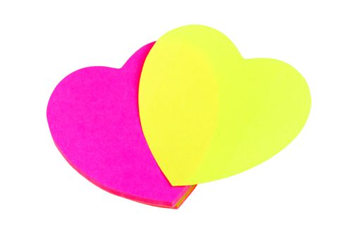 sticker in the shape of a heart isolated on white background