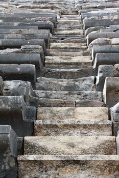 Staircase in an ancient amphitheater in Side, Turkey