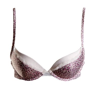 Bra with leopard pattern on a white background
