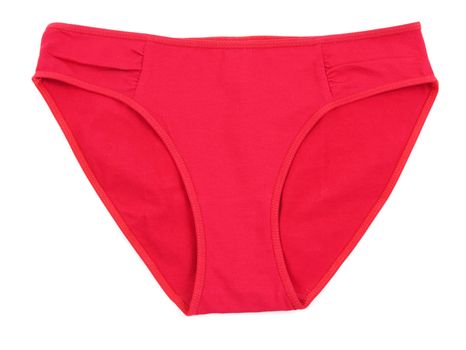 red ladies underwear on a white background
