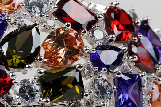 Gemstones close on a light background