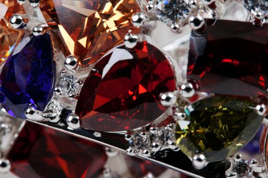 Gemstones close on a light background