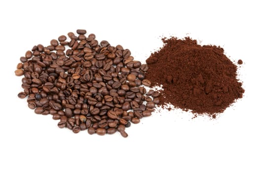 coffee, half of grains, half of the ground