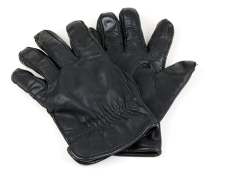 pair of leather gloves isolated on white background