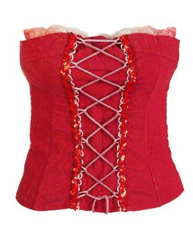 red corset female isolated on a white background