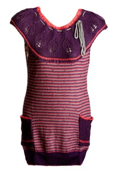 knitted woman's dress with a pocket on a white background