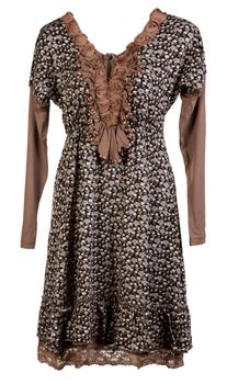 Woman's dress with leopard motif isolated on a white background