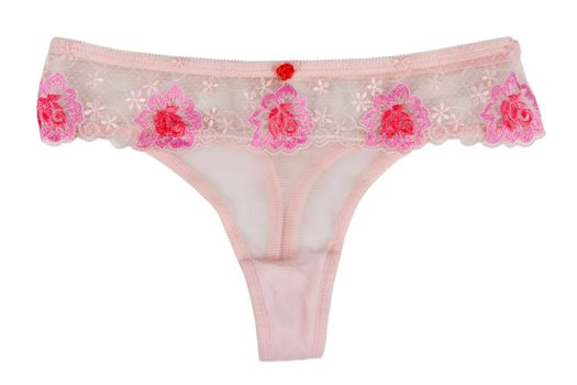 sexy satin panties women isolated on white background