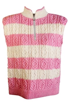 striped pattern knitted sweater isolated on a white background
