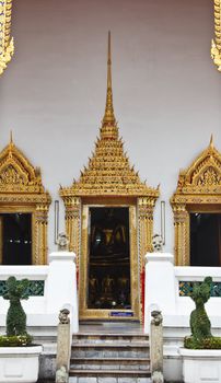 The architecture of the church's entrance, Wat Pho, Thailand