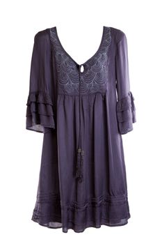 purple women's dress isolated on white background