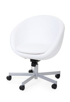 Light leather chair isolated on white background