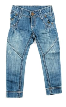 Children's pants jeans isolated on white background