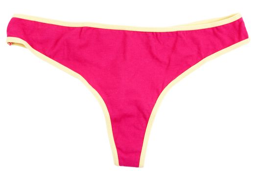 red ladies underwear on a white background