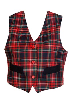 red plaid vest isolated on a white background