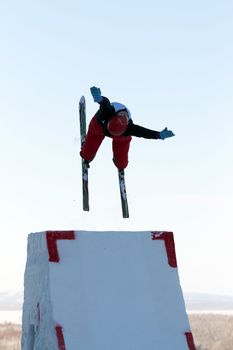 Polyarnye Zori, Murmansk region, Russia, March 13. Stage of European Cup freestyle in Russia on March 11-14, 2011. Photo taken Polyarnye Zori, Murmansk region, Russia, March 13, 2011