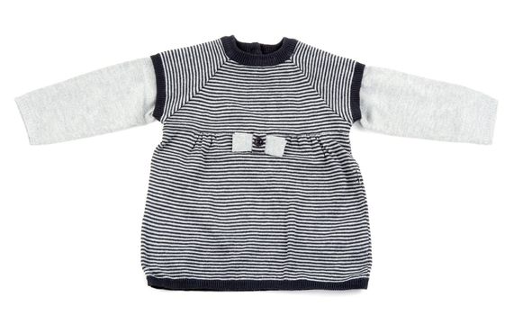 Baby knitted sweater insulated on white background