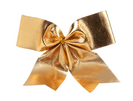 golden ribbon isolated on white background