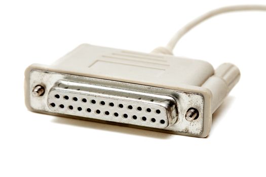 old cable com port isolated on a white background