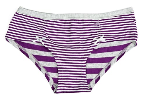 purple striped pants isolated on white background