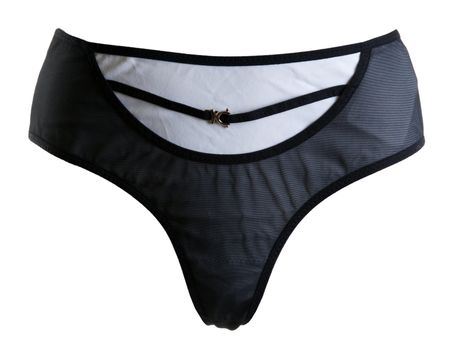 black satin ladies underwear on a white background