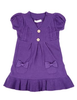 Purple knitted cardigan isolated on a white background