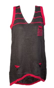 knitted woman's dress with a pocket on a white background