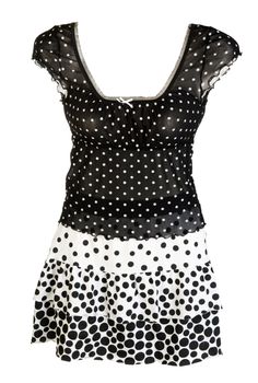 black women's blouse and skirt isolated on white background