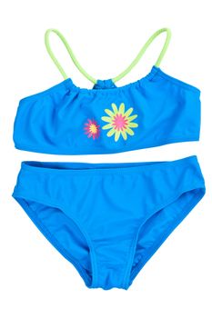 blue swimsuit isolated on white background